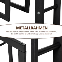 HOMCOM Kaminholzständer Kaminholzablage für Innen und Außen Metall 60 x 25 x 150 cm(m-6)