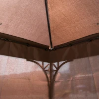 Outsunny Luxus Pavillon Gartenpavillon Partyzelt Festzelt Gartenzelt braun 3x3 m(m-6)