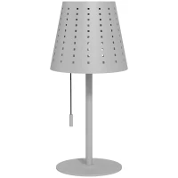 Outsunny Solar Tischleuchte, dimmbar, wetterfest, für Indoor & Outdoor, Metallständer, Ø14 x 30 cm, Grau(m-1)
