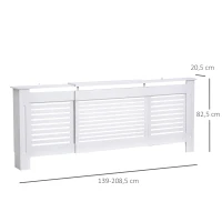 HOMCOM Cache-radiateur Design Contemporain Longueur Extensible 139-208,5 x 20,5 x 82,5 cm MDF Blanc(m-3)