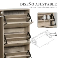 HOMCOM Armario Zapatero de 2 en 1 para Zapatos Mueble Almacenaje Paraguas Gran Espacio Estante Ajustable en 2 Niveles Capacidad de 12 pares 79x26x120 cm Madera(m-6)
