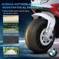 HOMCOM Moto Eléctrica para Niños de 18-36 Meses con Licencia BMW S1000RR con Velocidad 2,5 km/h Carga 20 kg 66x37x44 cm Rojo(m-6)