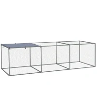 PawHut Enclos poulailler cage clapier extérieur 3 m² pour petits animaux dim. 3 x 1 x 0,8 m acier galvanisé(m-10)