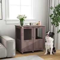 PawHut Dog Crate Table for Medium and Large Dogs with Magnetic Door for Indoor Use, 85 x 55 x 75 cm, Purple(m-10)