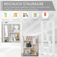 HOMCOM Bücherregal mit 8 Fächer Würfelregal Aufbewahrungsregal Wohnzimmer  Schlafzimmer Büro E1 Spanplatte Weiß 70 x 24 x 178 cm(m-4)
