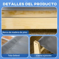 PawHut Cama Elevada para Perros Cama para Mascotas Medianas y Pequeñas con Cojín Carga 15 kg 90x50x28 cm Gris(m-6)