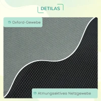 PawHut Erhöhtes Hundebett mit Baldachin, Haustierbett, Hundeliege outdoor mit Dach, Atmungsaktiv, Taftstoff für Camping Grau 122 x 92 x 108 cm(m-4)