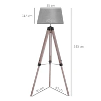 HOMCOM Stehlampe im Skandidesign,  Stehleuchte, Dreibeingestell, höhenverstellbar(m-3)