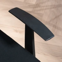 HOMCOM Fauteuil de bureau avec accoudoirs hauteur réglable pivotante 360 ° roulettes revêtement maille, noir(m-8)