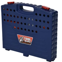 HOMCOM Banco de Herramientas para Niños +3 Años con 68 Piezas Desmontable Portátil Juego de Imitación con Maletín de Herramientas Taladro Martillo 40x43x72 cm Azul y Gris(m-9)