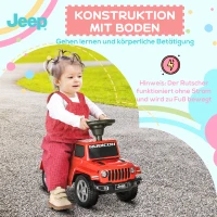 AIYAPLAY Rutschauto, mit Hupe, Kippschutz, Stauraum, Scheinwerfern, rot, 63,5 x 29 x 42 cm(m-7)