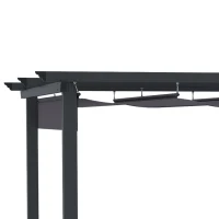Outsunny Pergola 3 m x 3 m, mit Schiebedach, wetterbeständig, Aluminium, Schwarz(m-8)