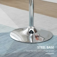 HOMCOM Round Height Adjustable Bar Table Counter Pub Desk with Metal Base for Home Bar, Dining Room, Kitchen, Black(m-6)