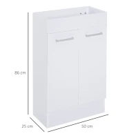 kleankin Under Sink Bathroom Vanity Unit Ceramic Basin Sink Cloakroom Storage Cabinet Home Furniture(m-3)