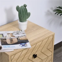 HOMCOM Mesita de Noche con 2 Cajones Cajonera de Madera para Dormitorio Armario Almacenamiento 48x39,5x60 cm(m-7)