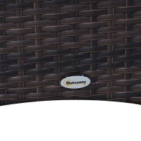 Outsunny 7 tlg. Polyrattan Gartenmöbel Rattan Gartenset Sitzgruppe Garnitur Essgruppe inkl. Kissen 6 Personen Braun+Creamweiß 150 x 80 x 74 cm(m-8)