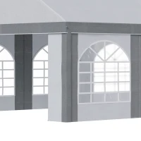 Outsunny 8m x 4m Marquee Gazebo with Sides, Level 4 Wind Protection & Waterproof, Light Grey(m-8)