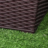 Outsunny Outdoor Planter Pack of 4, Rattan Effect Plant Pots Indoor Stackable Design, for Garden Patio Porch Deck, Brown(m-9)