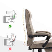 Vinsetto Sedia da Ufficio con Altezza Regolabile, Poggiapiedi Incluso e Seduta Imbottita, 68x67x109-119 cm, Marrone(m-8)