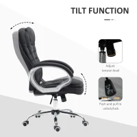HOMCOM Office Chair Computer Chair Executive Office Chair with Height Adjustable, Comfortable Desk Chair for Home Office Fabric Black(m-5)