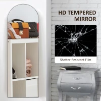 HOMCOM 150cm Arched Full Length Mirror - Black(m-5)