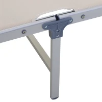 Outsunny Sedia Sdraio da Esterno con Tettuccio, Lettino Prendisole Pieghevole da Giardino in Alluminio, 169 x 72 x 50/70cm Beige(m-9)