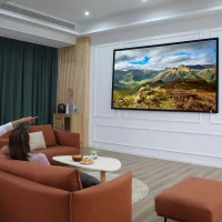 HOMCOM Telo Proiettore da 100 Pollici 16:9/4:3, Schermo Proiezione a Muro Compatibile con Proiettori LED e LCD per Casa o Ufficio(m-2)