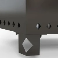 Outsunny Feuerschale Feuerstelle Feuertonne, inkl. Schürhaken, 45 x 38,8  x 46,5 cm, Silber + Schwarz(m-9)