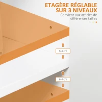 HOMCOM Buffet meuble de rangement avec 2 tiroirs 3 étagères ouvertes et placard 2 portes 110 x 29,5 x 82 cm blanc(m-5)