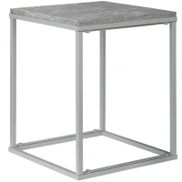 Outsunny Gartentisch Beistelltisch Couchtisch Outdoor Indoor mit Metallgestel für Garten Terrasse Balkon im Industrie-Design stabil Metall Grau 40 x 40 x 50 cm(m-1)