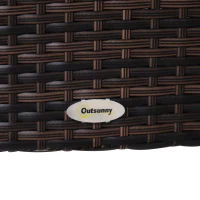 Outsunny Conjunto de Ratán Sintético para Jardín Juego de Mesa y 6 Sillas para Exterior 150x90x74cm y 50x55x88cm Marrón(m-9)