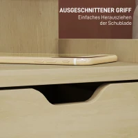 HOMCOM Nachttisch mit 2 Schubladen, offener Ablage, 40x30x60 cm, Holzdekor(m-6)