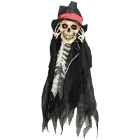 HOMCOM Halloween-Dekoration Geist, Skelett, LED-Augen, heult, dreht sich, Geräusch- & Bewegungssensor, 100 cm(m-10)