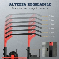 HOMCOM Stazione da Fitness Sbarra per Trazioni, Power Tower Palestra Multifunzione Pieghevole Altezza Regolabile 180-230cm Max. carico 120kg(m-4)