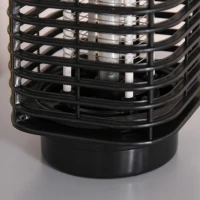 Outsunny Lámpara Antimosquitos Eléctrico 3W Mata Mosquitos Eléctrico UV Efecto 30 m² para Jardín Terraza Patio 11x11x26 cm Negro(m-7)