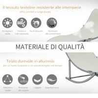 Outsunny Set 2 Sdraio da Giardino Pieghevoli, Lettino Prendisole in Alluminio e Textilene, 61x165x63 cm(m-7)