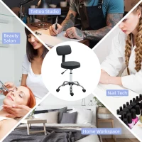 HOMCOM 360° Swivel Seat Salon Stool - Black(m-8)