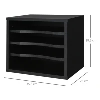 Vinsetto Organiseur bureau bois noir avec 4 couches fournitures support d'imprimante dim. 35,5L x 25l x 28,6H cm(m-3)