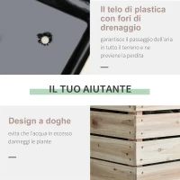 Outsunny Letto per Orto Rialzato con 4 Vasi Portapiante da 50x30x60cm, in Legno Colore Naturale(m-5)