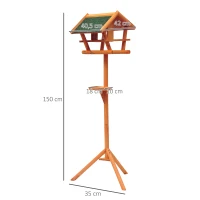 HOMCOM Mangeoire pour oiseaux sauvages sur Pied Abris à oiseaux nichoir a Plateau Station a Oiseaux Bois pour Exterieur 150cm(m-3)