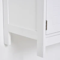 kleankin Armario para Debajo de Lavabo Gabinete de Baño con Estante 2 Puerta de Almacenamiento Dispositivo Antivuelco Resistente a la Humedad 60x30x60 cm Blanco(m-7)