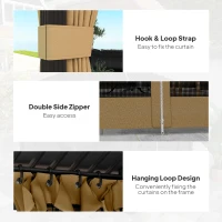 Outsunny 3.6 x 3 m Aluminium Hardtop Gazebo, with Accessories - Brown(m-6)