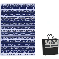 Outsunny Outdoor Tapijt Stevig Weerbestendig, Carpet met Boho-Stijl, Buitentapijt voor Woonkamer Balkon(m-10)