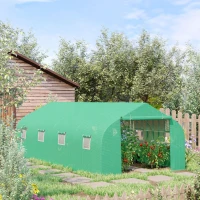 Outsunny Serre de jardin tunnel tente bâche 6x3x2m grande taille(m-2)