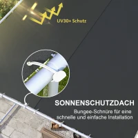 Outsunny Mobiler Pavillon, mit Rädern, inklusive Sandsäcke, Metallrahmen, 3x3m, Grau(m-5)
