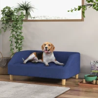 PawHut Dog Sofa, pet Bed, with Soft Cushion, Washable Cover, for Small, Medium & Large Dogs - Blue(m-10)