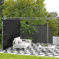 Outsunny 195 x 295cm Replacement Gazebo Sidewall - Black(m-10)