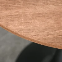 HOMCOM Modern Round Dining Table Leisure Coffee Bistro Table with Metal Base for Kitchen & Dining Room Brown(m-9)