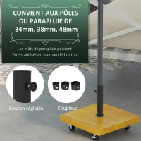 Outsunny Pied de parasol carré - base de lestage poids net 25kg en métal avec 4 roulettes - dim. 45L x 45l x 36,5H cm(m-4)