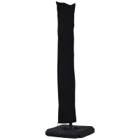 Outsunny Sonnenschirm UV30+ Ampelschirm Roma Schirm mit Ständer und 4 Gewichten inkl. Schutzhaube Alu Grau 270 x 270 x 260 cm(m-8)